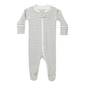 NWT - Quincy Mae ORGANIC Dutsy Blue stripes zip pajama